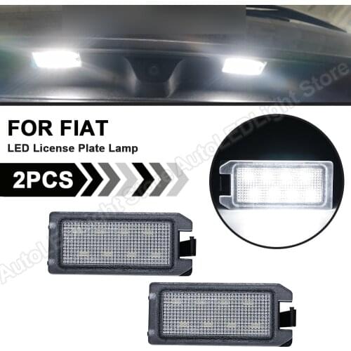 2Pcs For Jeep Grand Cherokee Compass Patriot Fiat 500 Dodge Viper Maserati Levante LED License Plate Light Number Plate Lamp
