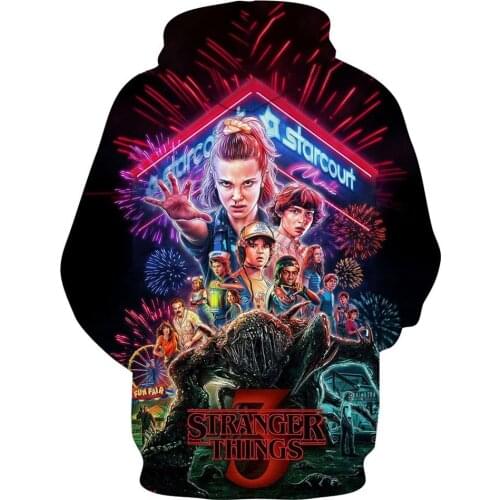 New Stranger Things Hoodie Cosplay 3D Print Pullover Hoodie Jacket Coat Sweatshirt Tracksuits