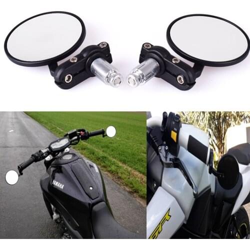 Universal Black Motorcycle Rearview Mirrors 7/8" For BMW Ducati Aprilia Cafe Racer Victory Triumph Daytona 675 For Cafe Racer