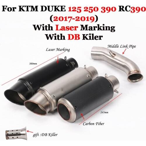 Slip on For Duke 125 250 390 RC390 2017-2019 Full System Motorcycle GP Exhaust Muffler Modified Middle Connect Link Pipe