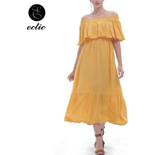 Yellow Strapless Dress Cascading Ruffles Sukienka Green Party Shirred Dress Bare Shoulder Elegant Black Dress With Frills Women