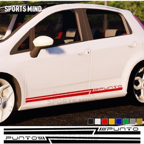1 Pair Sports Mind Door Car Sticker Decal Automobiles Car Styling For FIAT PUNTO EVO ABARTH Car Stickers Exterior Accessories