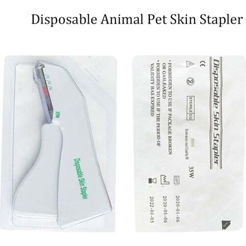1Pc 35w Animals Pet Use Disposable Skin Stapler Skin Stitching Machine With 35Pcs Stainless Steel Nails Wound Suture Machine