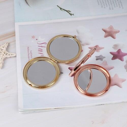 1PC Fashion Women Ladies Make Up Mirror Cosmetic Folding Portable Compact Pocket With Makeup Tool 3 Colors