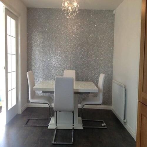 10m one roll 138cm width home decor wallpaper silver glitter wallpaper for wall wallpaper S1001