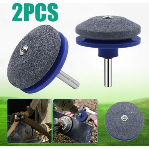 2pcs Universal Blade Sharpener Stone For Garden Lawn Mower Power Hand Drill Wear-resistant Grinding Head Tools 50*56mm