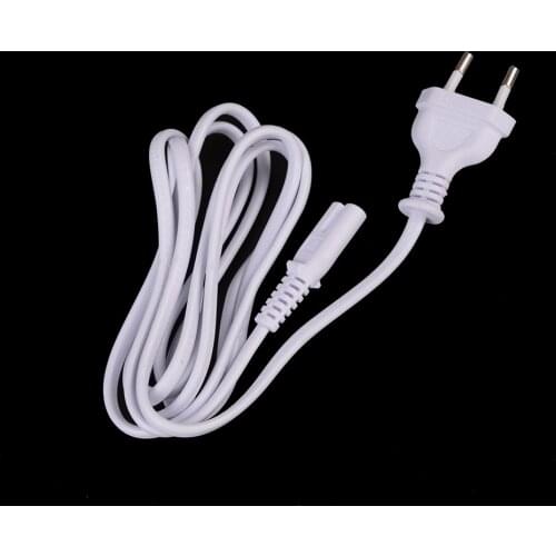 White 1.5M EU European Port AC Power Cord Cable Slim Power Cable 2-prong power cord for most printer&laptop adapters