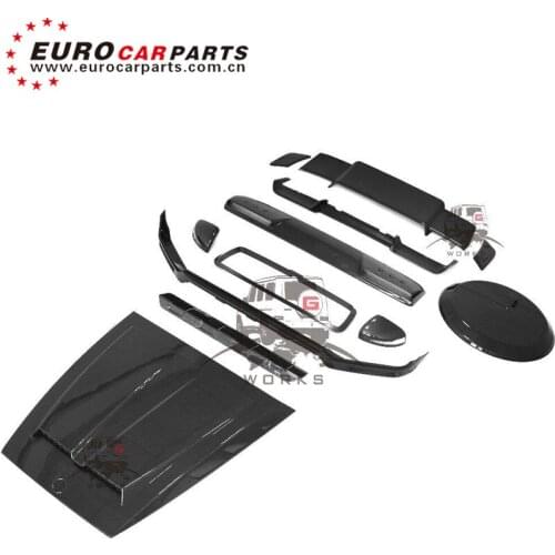 2020 G class w464 G63 G65 body kit for w464 G63 G65 to B style with carbon finber hood spoilers and wheel cover