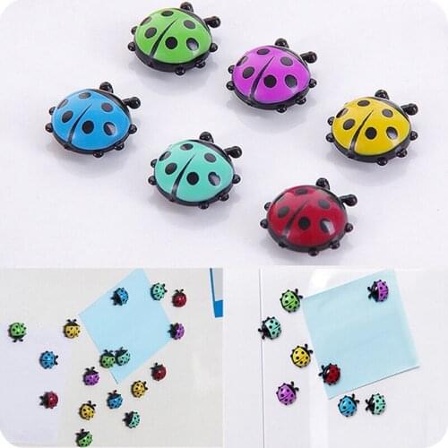 6pcs/set Mini Ladybug Fridge Magnet Stickers Decal DIY Home Cabinets Decor