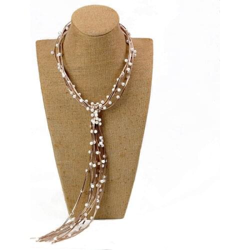 Beadsland Fashion Vintage Handmade Knit Long Chains Necklaces Tassel Rope Chain Personality Jewelry Women Girls Party Gift 39121