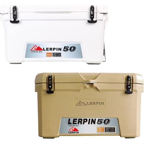 Lerpin 50L Ice Chest Large Rotomolded Cooler Camping Lunch Box Ice Box Freezer