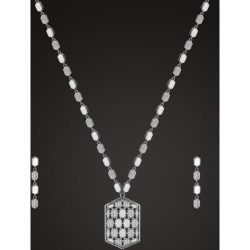 Zlxgirl brand womens Enamel shape snake necklace with earring wedding jewelry sets copper bridal accessories ears sets free bag