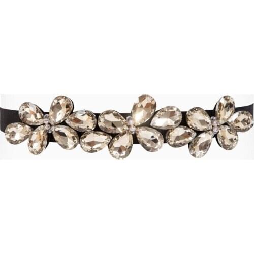 Brand Luxury Rhinestone Dress Belts Women Colorful Crystal Gem Elastic Waistband Fashion Ladies Corset Summer Dress Accessories DP72