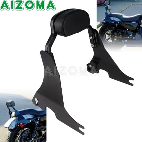 Black Short Detachable Sissy Bar Rear Passenger Backrest For Harley Sportster 883 1200 XL 1200C 1200T 1200X 883L 883N 2004-Up