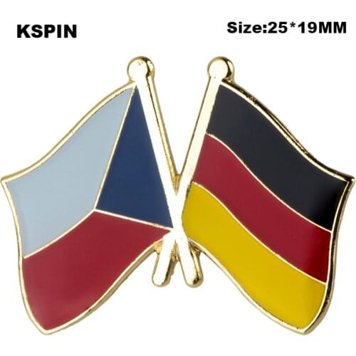 Czech Rep. & Germany Friendship Flag Badge Flag Brooch National Flag Lapel Pin International Travel Pins