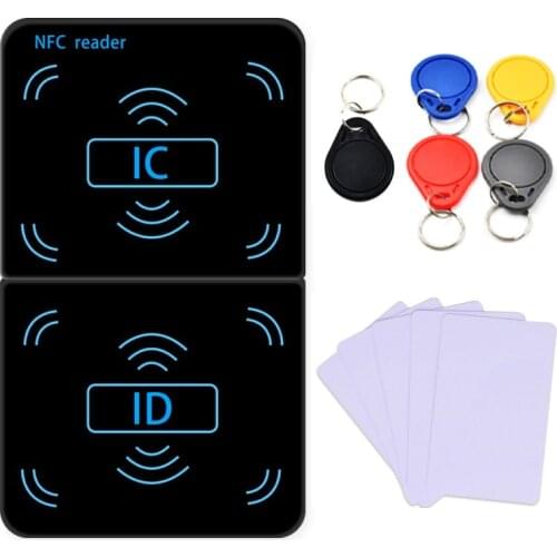 RFID Copier Duplicator 125KHz Key Fob NFC Smart Card Reader Writer 13.56MHz Encrypted Programmer USB UID T5577 EM4305 Cards Tags