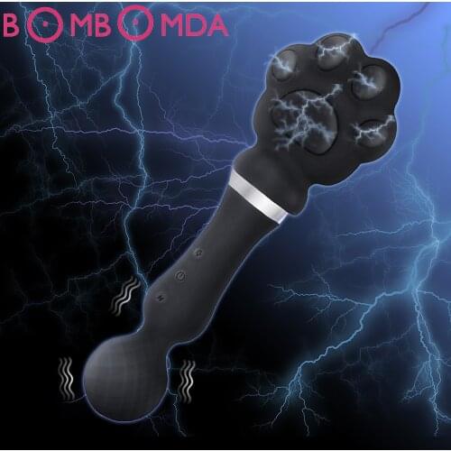 Electric Shock Magic Wand Vibrators for Women Body Massager G Spot Clitoris Stimulator USB Charging Adult Sex Toys for Woman