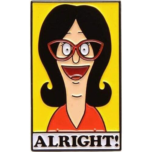 Linda Belcher Alright Enamel Pin American Anime Situation Comedy Inspired Brooch For Fans Lapel Coat Scarf Sweater Badge