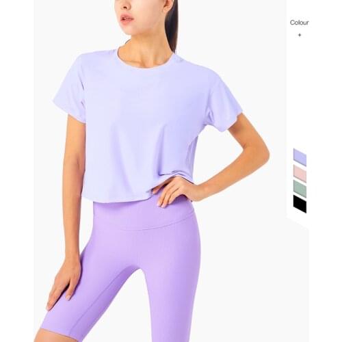 Vnazvnasi 2021 New Arrival Female Yoga Blouse Sport Short Sleeve Shirt Gym Crop Top Outdoor Exercise Clothing Cute Girl T-shirt