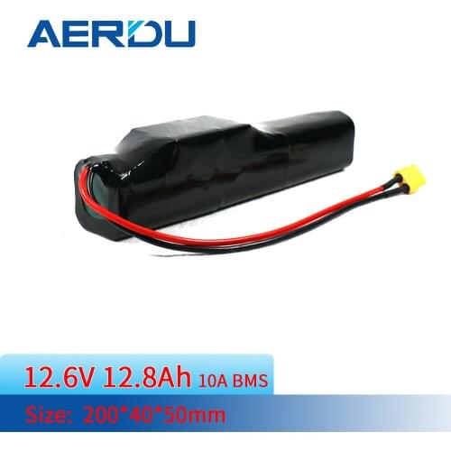 AERDU12.6V 12.8Ah 3S4P 18650 Lithium Battery Pack 3200mAh 12v 80W Suitable for Electric Scooters Wheelbarrow Unicycle with BMS