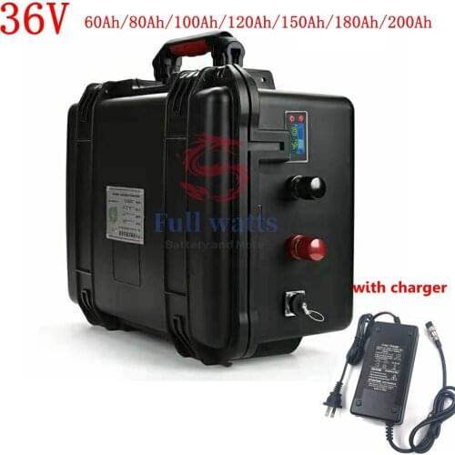 36V 60Ah 80Ah 100Ah 120Ah 150Ah 180Ah 200Ah Lithium li ion battery for trolling motor RV solar system caravanas +Charger