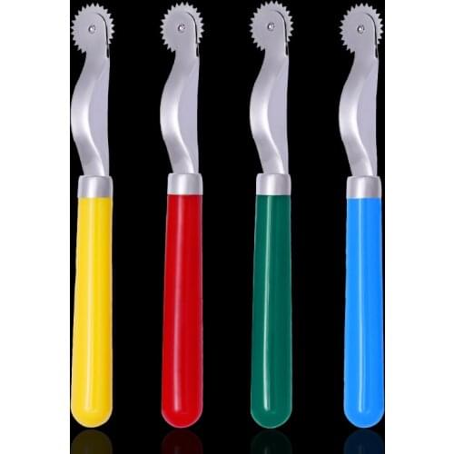 MIUSIE 4pcs Practical Leather Fabric Serrate Sewing Tool Marking Sewing Line Cloth Leather Pressure point cloth wheel