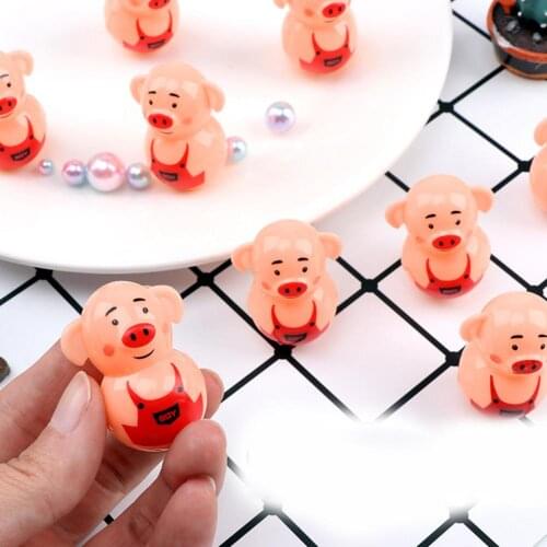 5Pcs Mini Cartoon Pig Tumbler Doll Baby Toddler Educational Toy perfect toys for infant Birthday Gift For Children
