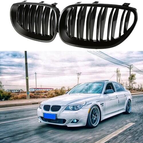 Front Gloss black kidney sport grilles Hood grill for BMW E60 E61 2003, 2004, 2005, 2006, 2007, 2008, 2009 M5 525i 528i 528xi