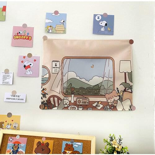 Hanging Cloth Background Fabric Ins Girl Room Decoration Dormitory Bedroom Wall Bedspread Cloth anime tapestry