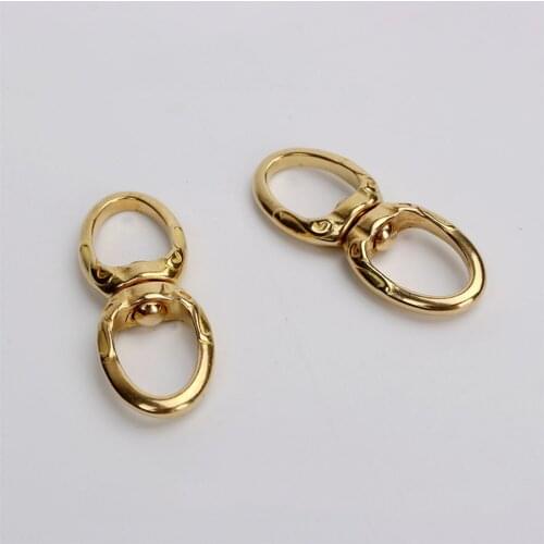 DIY leather craft solid brass casting belt key ring swivel buckle double O ring rotate hardware accessories 5pcs/lot