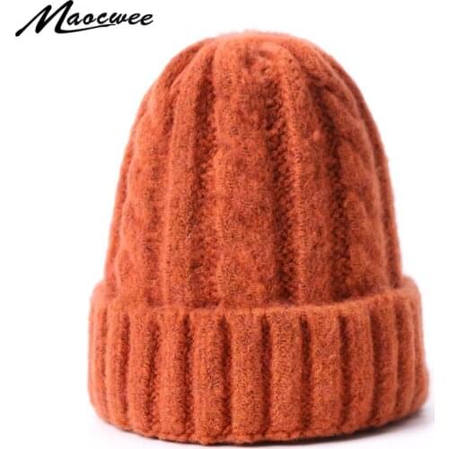 Parent-child Beanie Hat Winter Knitted Wool Thick Warm Hats For Women And Children Cute Kid Baby Cap Beanie Outdoor Bonnet Caps