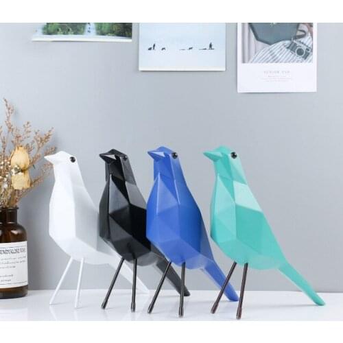Modern Resin Geometric Eames Bird Peace Dove Ornaments Bookcase Cabinet Furnishing Crafts Home Bedroom Table Statue Decoration