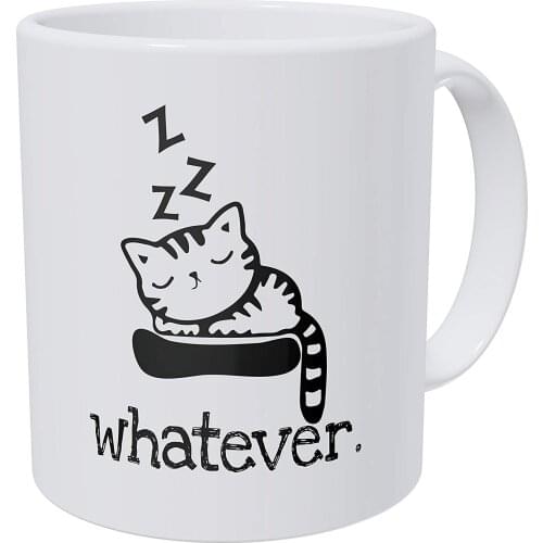 Whatever Sleeping Cat 11 Ounces Funny Coffee Mug