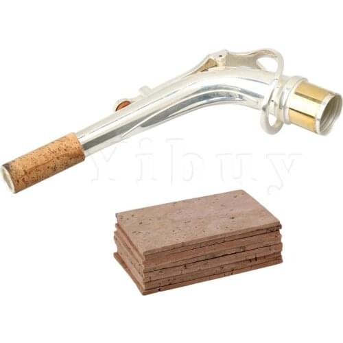 Yibuy 24.5mm Port Brass E Flat Alto Saxophone Elbow Neck and 10PCS Sax Cork