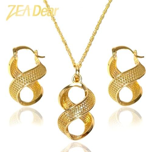 ZEADear Jewelry Fashion Copper African "8"Shape Sets For Women New Design Earrings Pendant High Quality Wedding Party Gifts