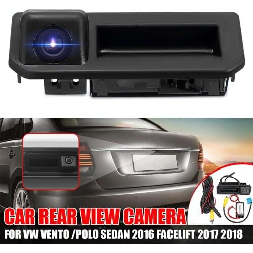 Rear Trunk Tailgate Back Door Handle Rear View Parking Backup Camera HD For VW Vento Polo Sedan Facelift 2017 2018 2019
