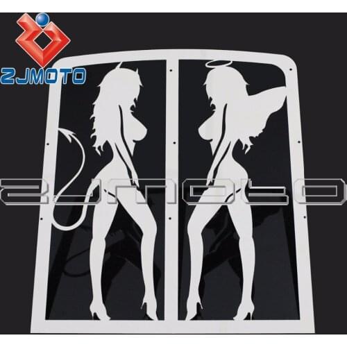 Chrome Devil & Angel Radiator Protection Cover Guard For Yamaha Banshee 1987-2012 Motorcycle Radiator Grille