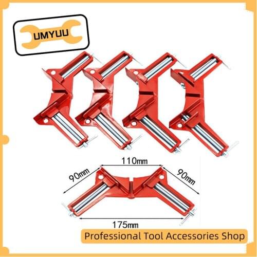 UMYUU 4pcs Style 90 Degrees Angle Clamp Right Angle Woodworking Frame Clamp DIY Glass