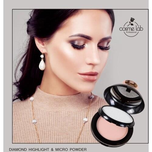 1pc Powder High Gloss Pressed Powder Natural Cake Oil Control Anti-perspiration Glitter Powder Double Dry Powder Concealer TSLM1