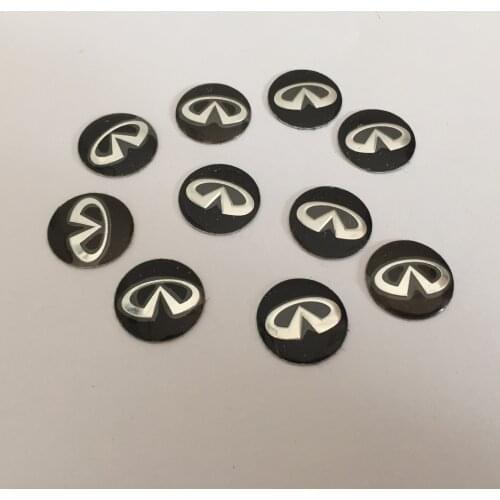 10pcs 14mm Car Remote Key Fob Emblem Badge Radio button Sticker Replacement Styling for q30 q50 g35 g37 fx35 fx37 qx70