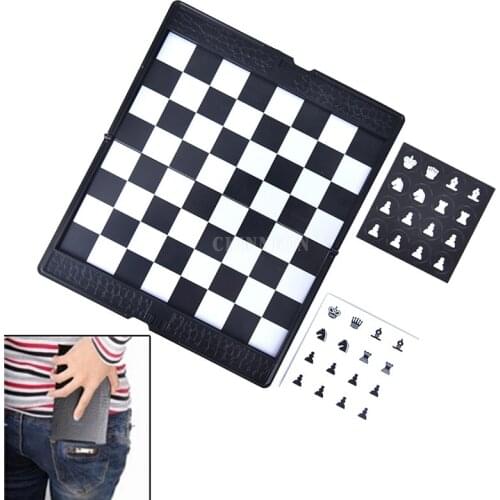 100Sets Pocket Chess Set Magnetic Portable Mini Checkers Set Traveler Plane Easy To Carry Family Game