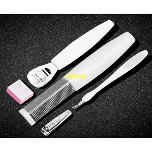 120sets/lot 4pcs/set Dead Skin Remove Tool Pedicure Nail clipper Skin file Rubbing board Grinder Exfoliating calluses