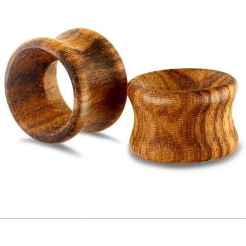 2PCS 2019 Vintage Wooden Ear Plugs and Tunnels Piercings Punk Hollow Expansion Ear Plug Stretched Fesh Tunnel Body Jewelry