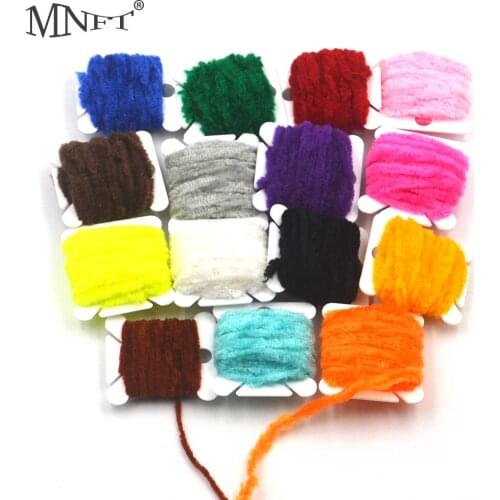 MNFT 2 Cards Fishing Flies Tying Body Material Fly Tying Tinsel Chenille For Woolly Bugger Worms Rayon