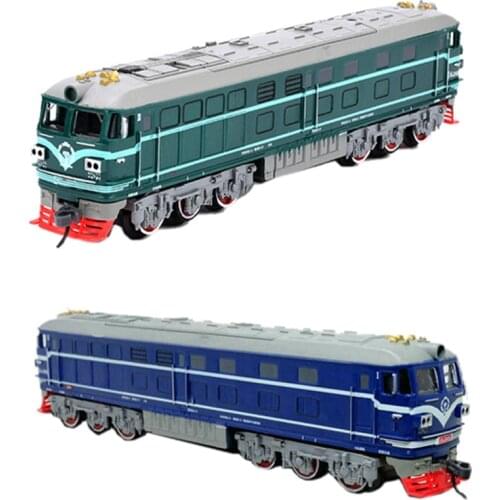 2x Kids Simulation 1:87 Alloy Internal-Combustion Locomotive Model Toy Acousto-Optic Train Toys for Children Gift(A&C)