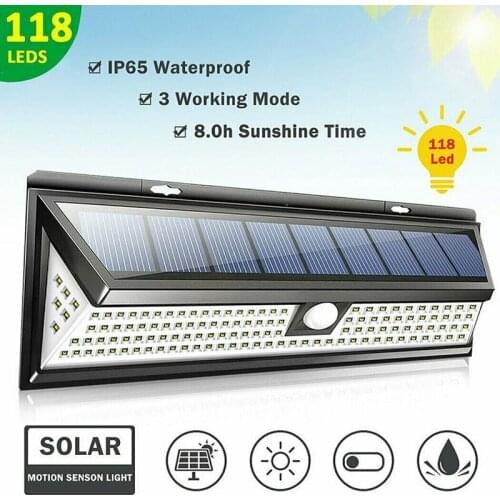 34/118/180 LED Solar Light Outdoor Solar Lamp PIR Motion Sensor Solar Lamp Waterproof Infrared Sensor Garden Light