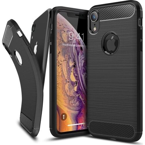 Bumper for iPhone XS Case Cover for iPhone XS Max Luxury Carbon Fiber Silicone Soft TPU Shockproof Case for iPhone XR Phone capa