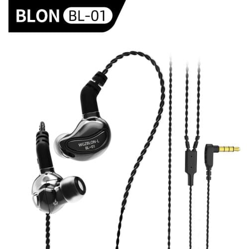 BLON BL-01 Earphone BL01 10mm Bio-fiber Diaphragm Earbuds 4 Core 6N OFC High-quality Wire Headset