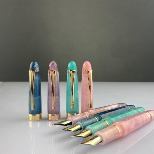 New Resin Kaigelu 356 Fountain Pen with Golden Clip EF/F/M Nib Beautiful Colours Ink Pen for Office Business Home Writing Gift