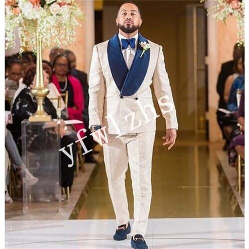 Handsome Embossing Groomsmen Shawl Lapel Groom Tuxedos Mens Wedding Dress Man Blazer Prom Dinner (Jacket+Pants+Tie) A229